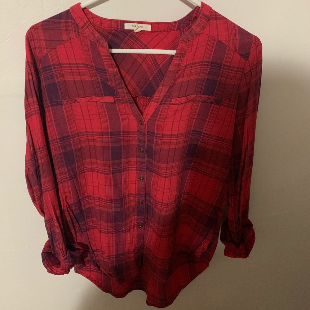 Plaid button down.